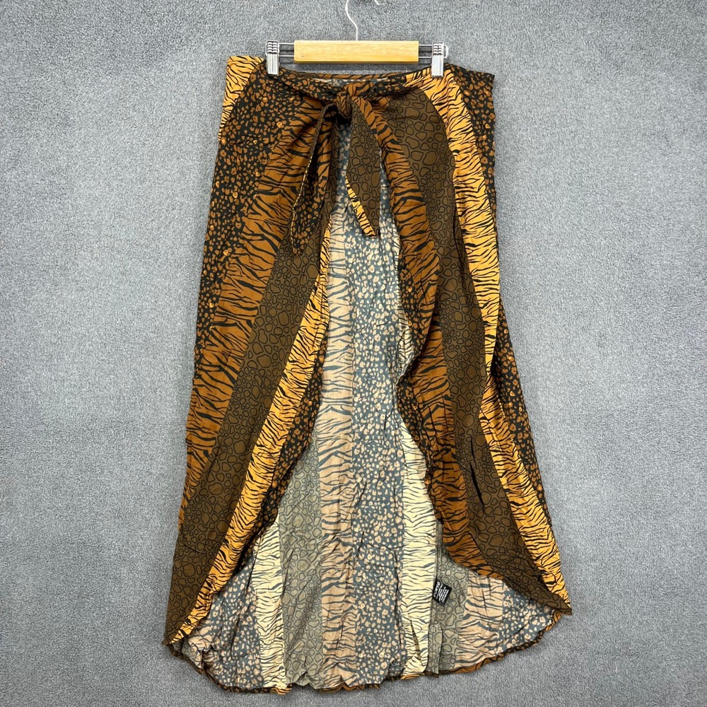 House of Harlow 1960 x REVOLVE Wrap Skirt Womens S Brown Animal Print Maxi Boho